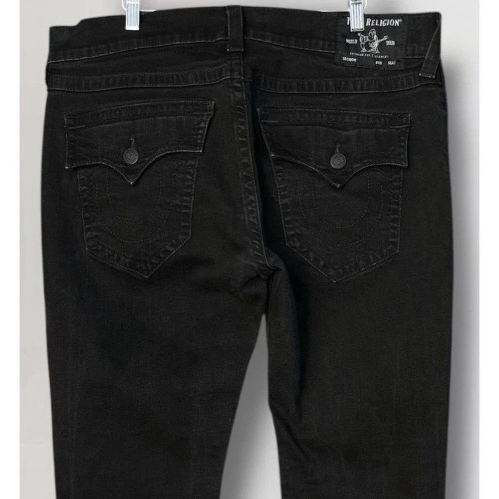 True Religion Rocco Flap Pockets Skinny Men’s W38 L34 Black Stretch Jeans